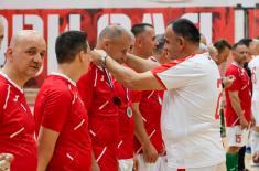 Futsal match between Serbian, Hungarian generals/high-ranking officers
