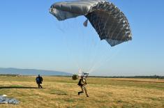 Military paratroopers undergo advanced parachute training