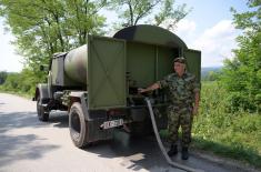 Pomoć Vojske Srbije u vodosnabdevanju u opštinama Gornji Milanovac i Mionica