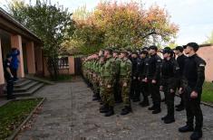 Military Academy cadets, University of Criminal Investigation and Police Studies students march together