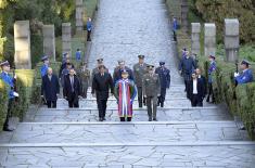 President Vučić lays a wreath at the Monument to the Unknown Hero on Mount Avala