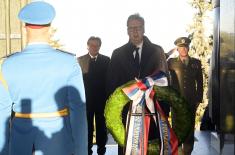 President Vučić lays a wreath at the Monument to the Unknown Hero on Mount Avala