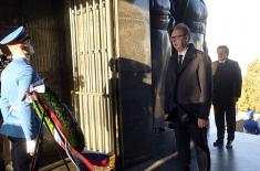 President Vučić lays a wreath at the Monument to the Unknown Hero on Mount Avala