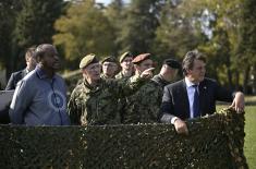 King Mswati III and Minister Gašić attend the demonstration of a part of the capabilities of the 72nd Special Operations Brigade