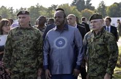 King Mswati III and Minister Gašić attend the demonstration of a part of the capabilities of the 72nd Special Operations Brigade