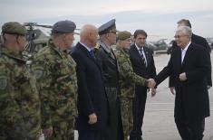 Presidents Vučić, Tokayev visit weapons-military equipment display at military airfield in Batajnica