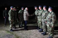 Minister Vučević visits Air Defence unit on duty on New Year’s Eve